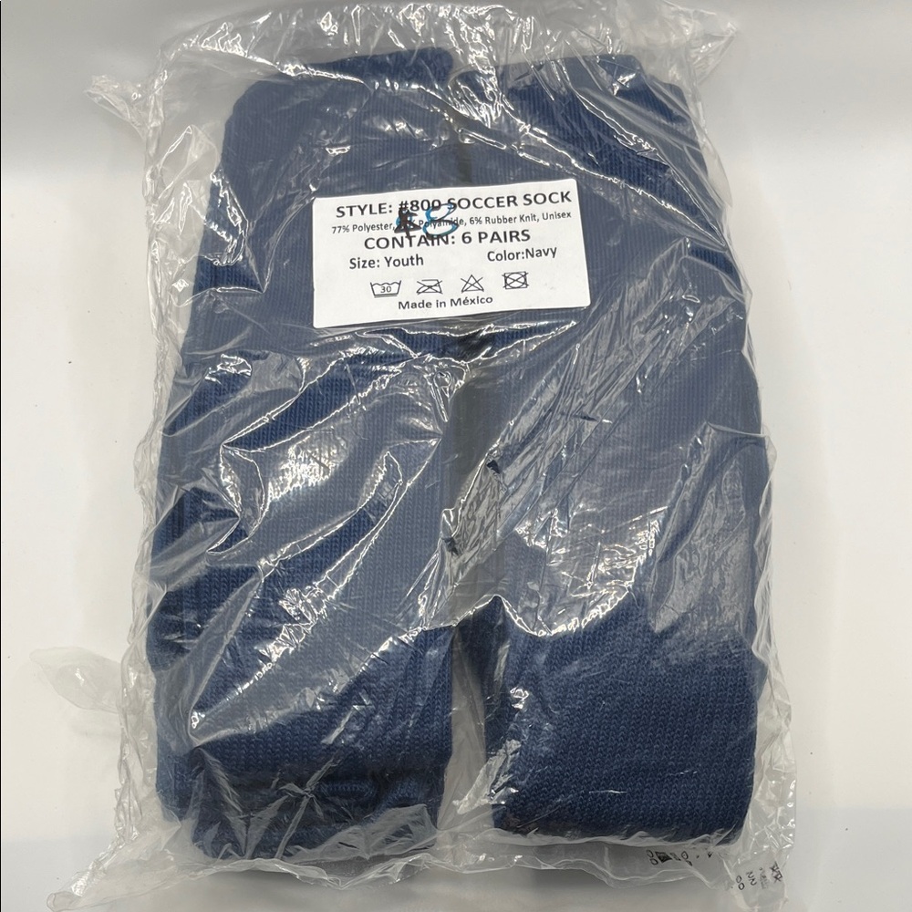 Navy Soccer Socks - 6 Pairs